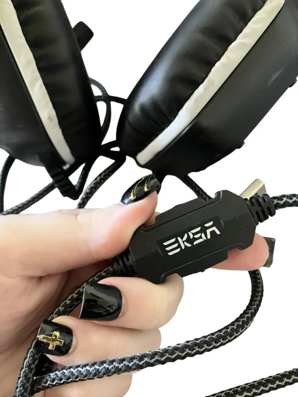 EKSA Wired Stereo Gaming Headset With Microphone & USB Connection Black & Silver